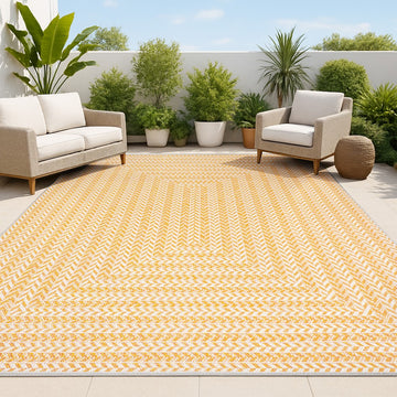 Chevron Modern Concentric Squares Indoor/outdoor Area Rug